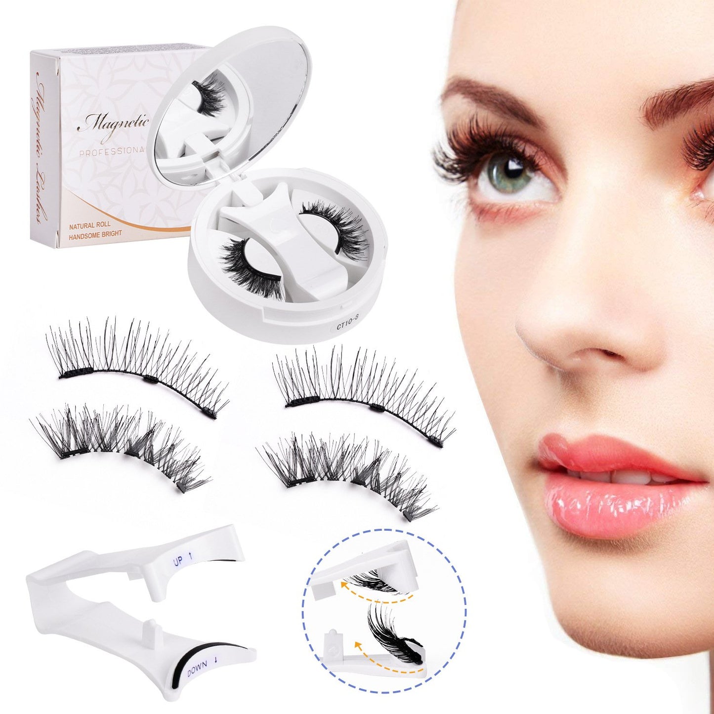 Reusable Magnetic Eyelashes with Applicator