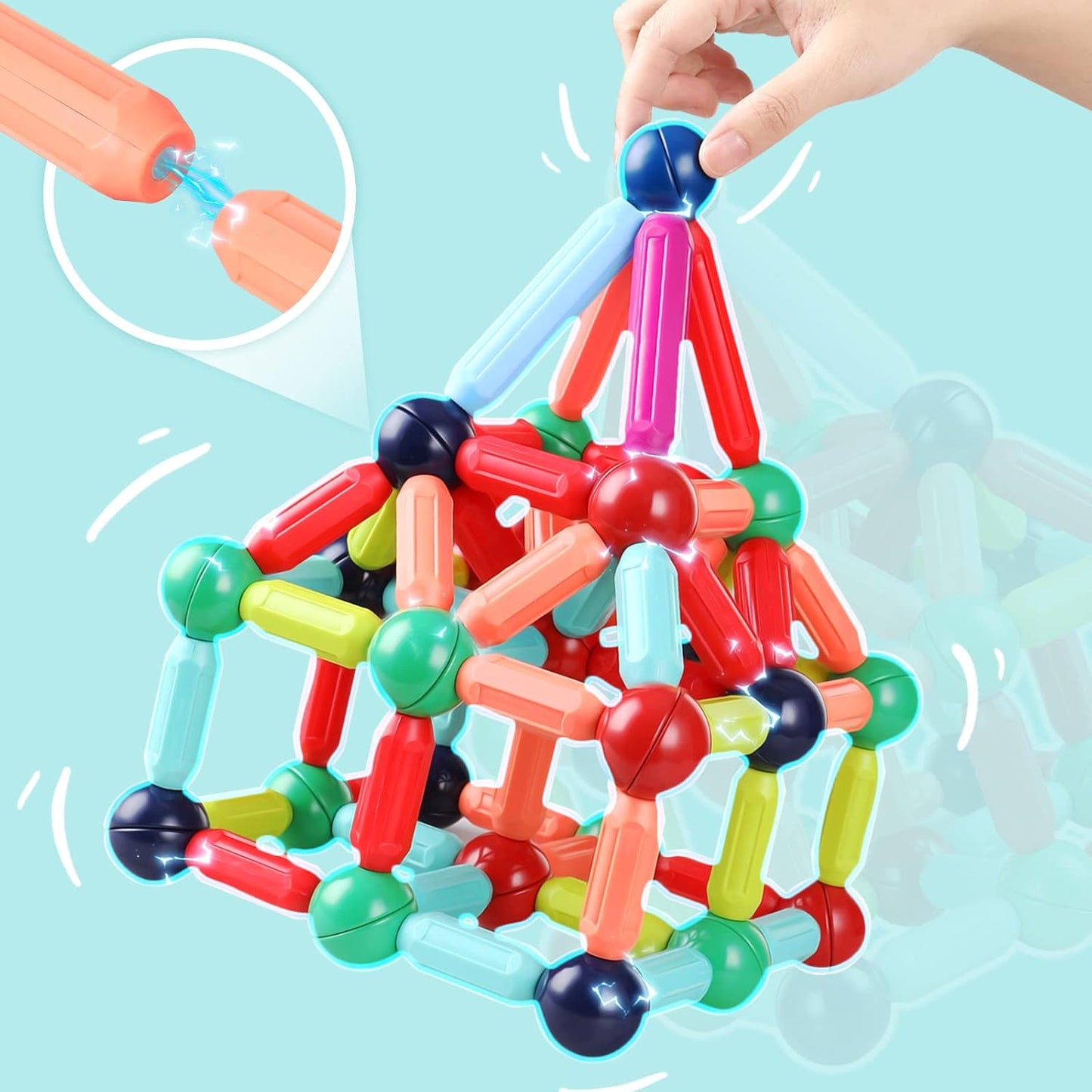 ð¥Magnetic Balls and Rods Set Educational Magnet Building Blocks
