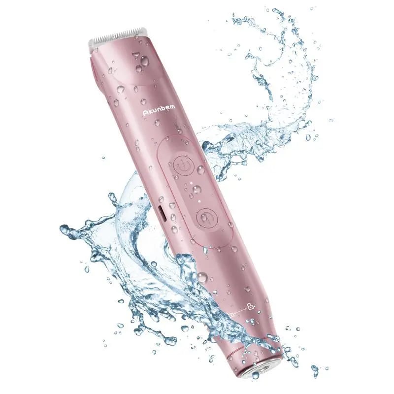 🩱Akunbem Bikini Trimmer for Women, Electric Shaver and Razor Rechargeable 2-in-1 Body and Facial Epilator