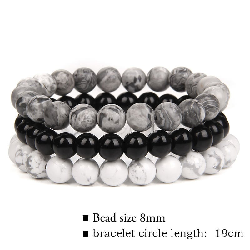 šTriple Crystal Bracelet Set ā 8mm Tigerās Eye, Obsidian, Amethyst, Apatite, Rose Quartz & Hematite