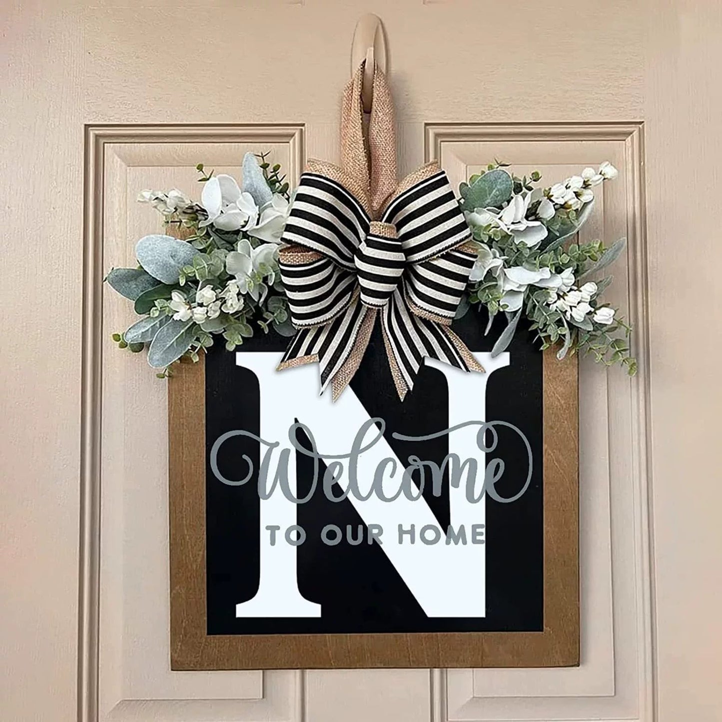 Letter & Leaf Design Door Hanger