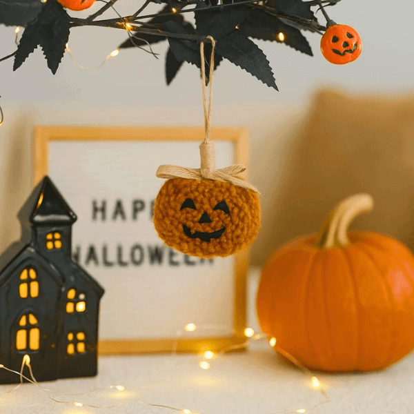 Whimsy Handcrafted Halloween Pumpkin Puff Charms