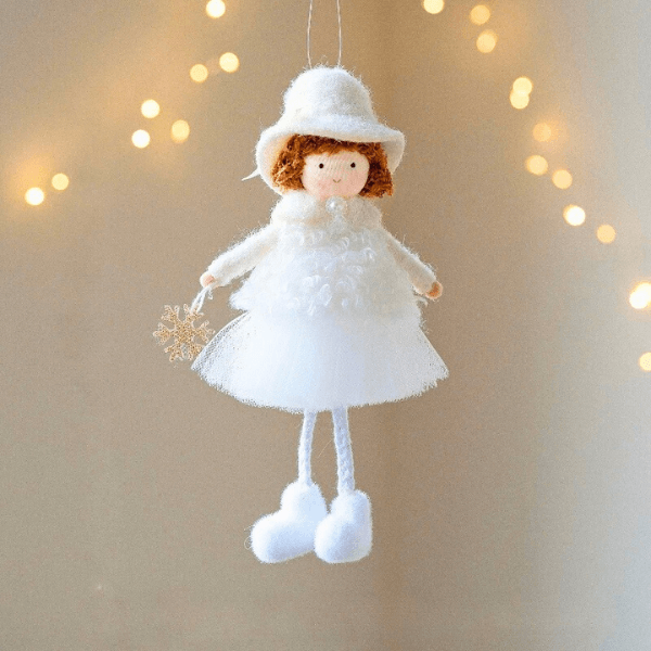 Handmade Angel with Round Hat & Handmade Angel with Checkered Skirt