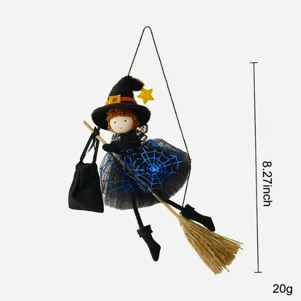 Broomstick Spiderweb Halloween Witch Angels