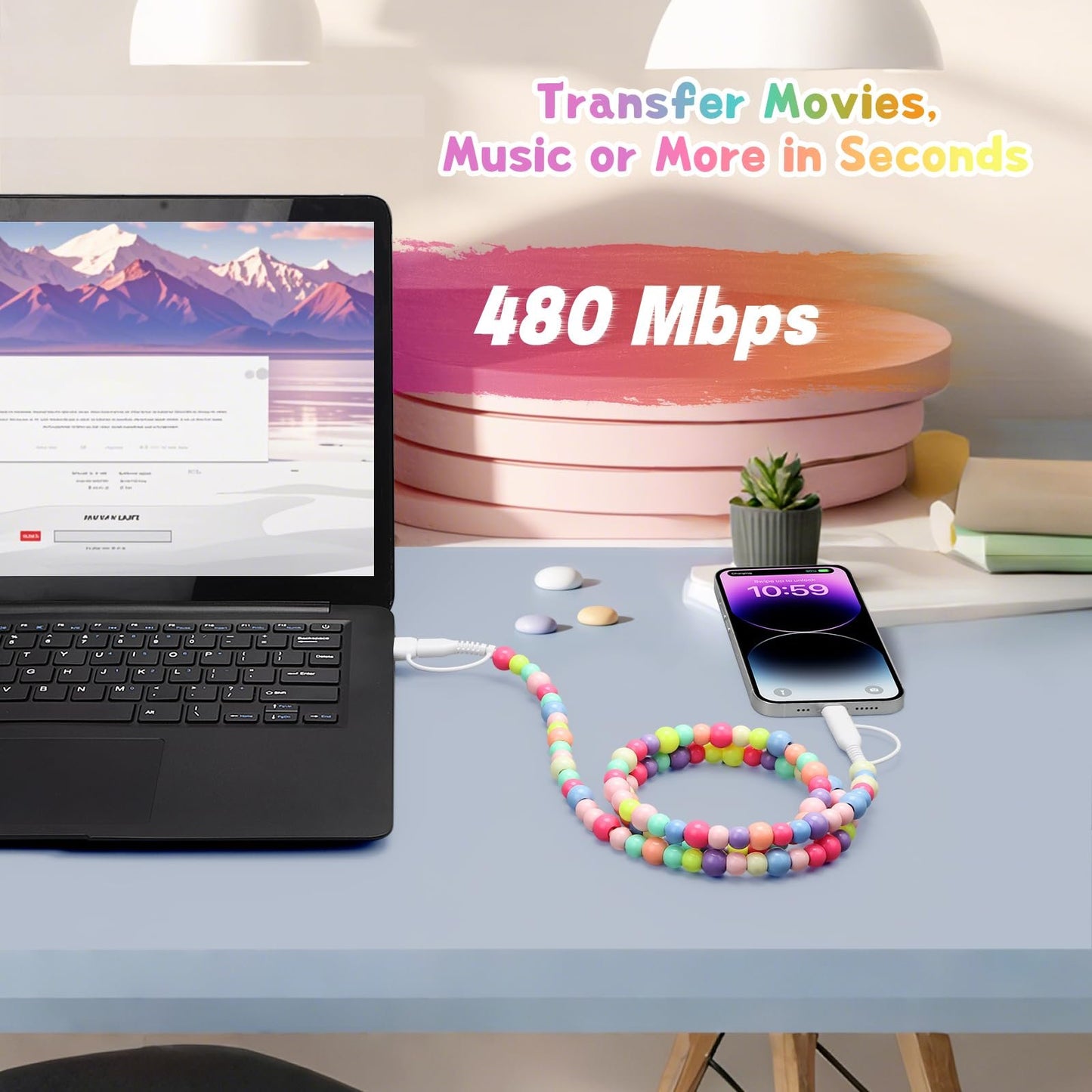 🎁BUY 1 GET 1 FREE🔥4-in-1 Beaded Charging Cord&fast charging cable 66W