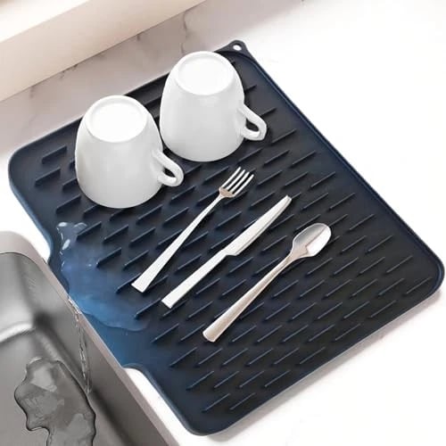 Non-Spill Silicone Worktop Saver – Heat-Resistant & Non-Slip Mat for Drip-Free Drying