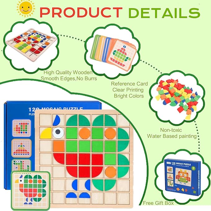 🔥Colorful Wooden 3D Animal Puzzle Toy