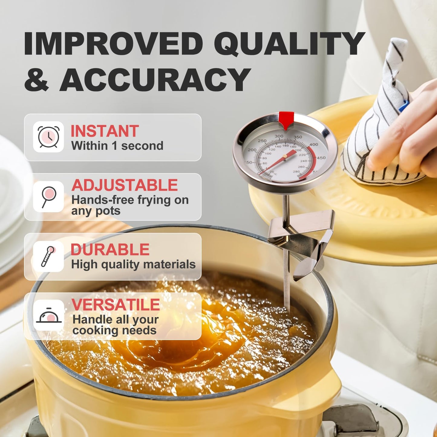 🥘🔥 Deep Fry Thermometer with Pot Clip