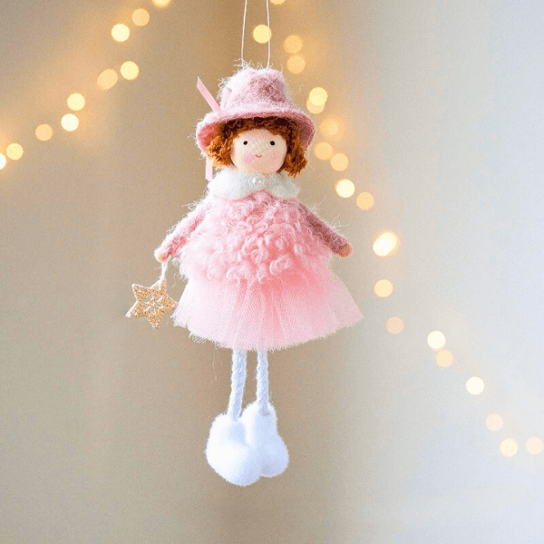 Handmade Angel with Round Hat & Handmade Angel with Checkered Skirt