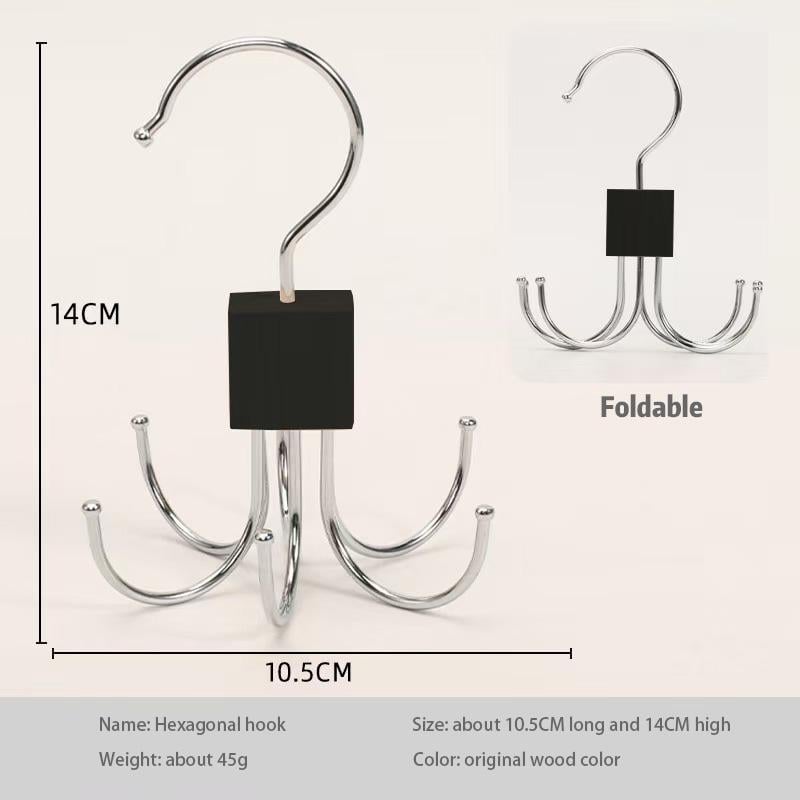 🏆Flash Sale⚡ 50K+ SOLD! Almo360° Rotating 6-Claw Multi-Function Hook – Space-Saving Hanger for Clothes, Hats, Scarves, Belts & More