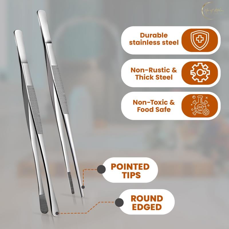 🔥Kitchen Essentials- Non-Slip Kitchen Tweezers – 2 PCS