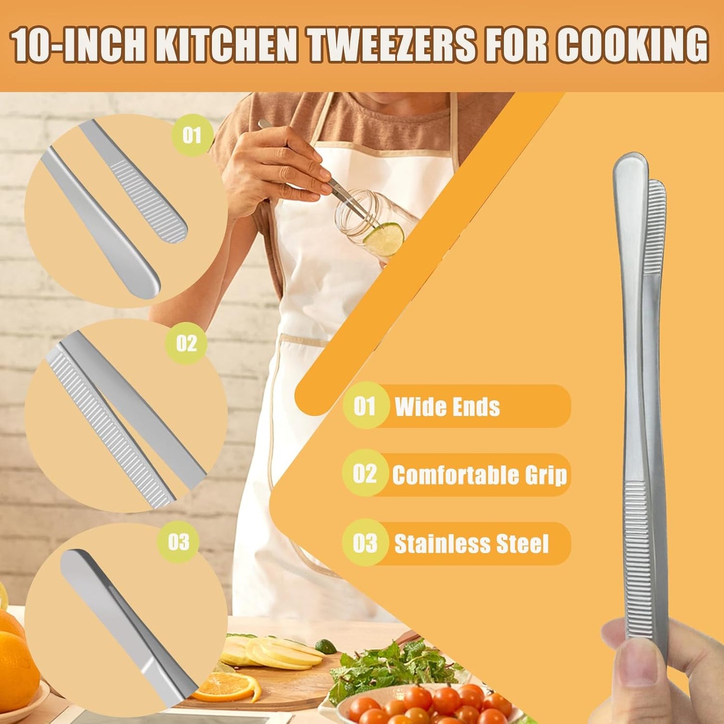 🔥 Stainless Steel Kitchen Tweezers