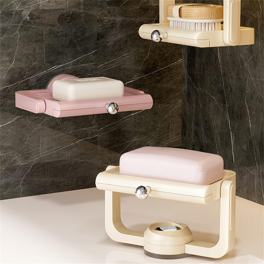 🔥2025 New Arrival👍🏻Rotatable Suction Cup Soap Dish Holder