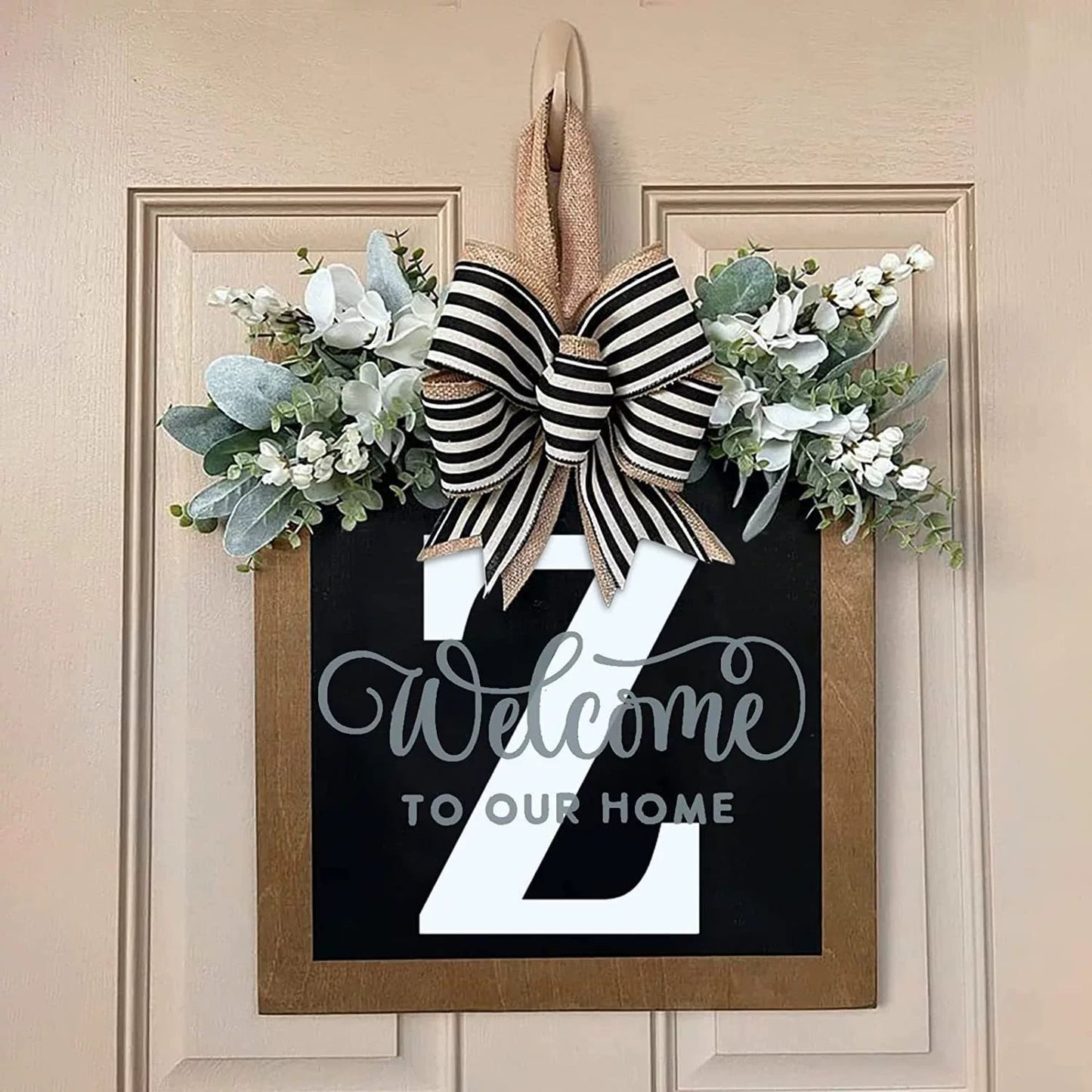Letter & Leaf Design Door Hanger