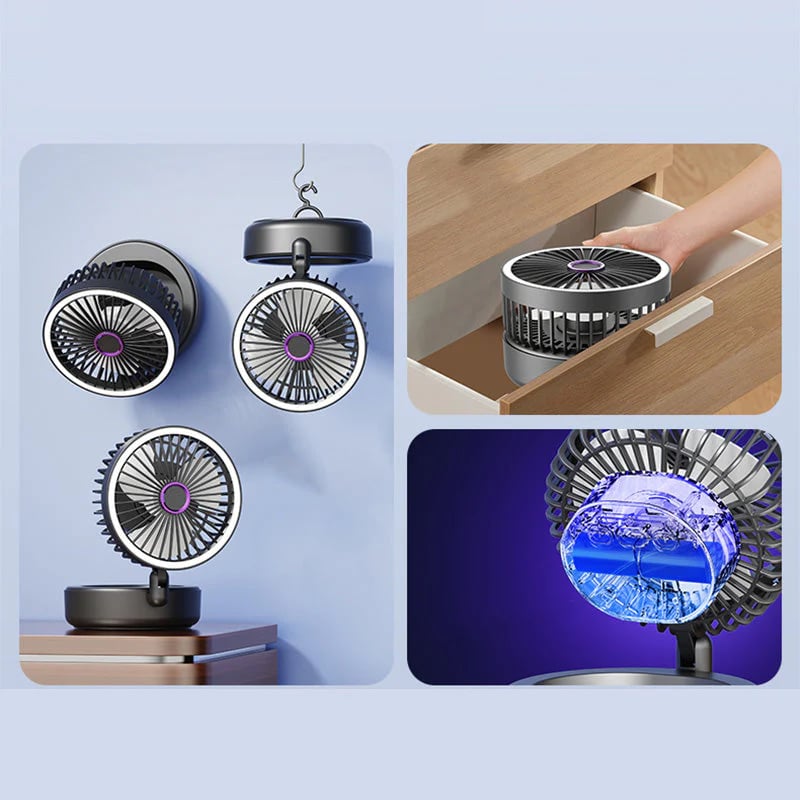 š„Hot Saleš„ 4-in-1 Portable Folding Fan with Light