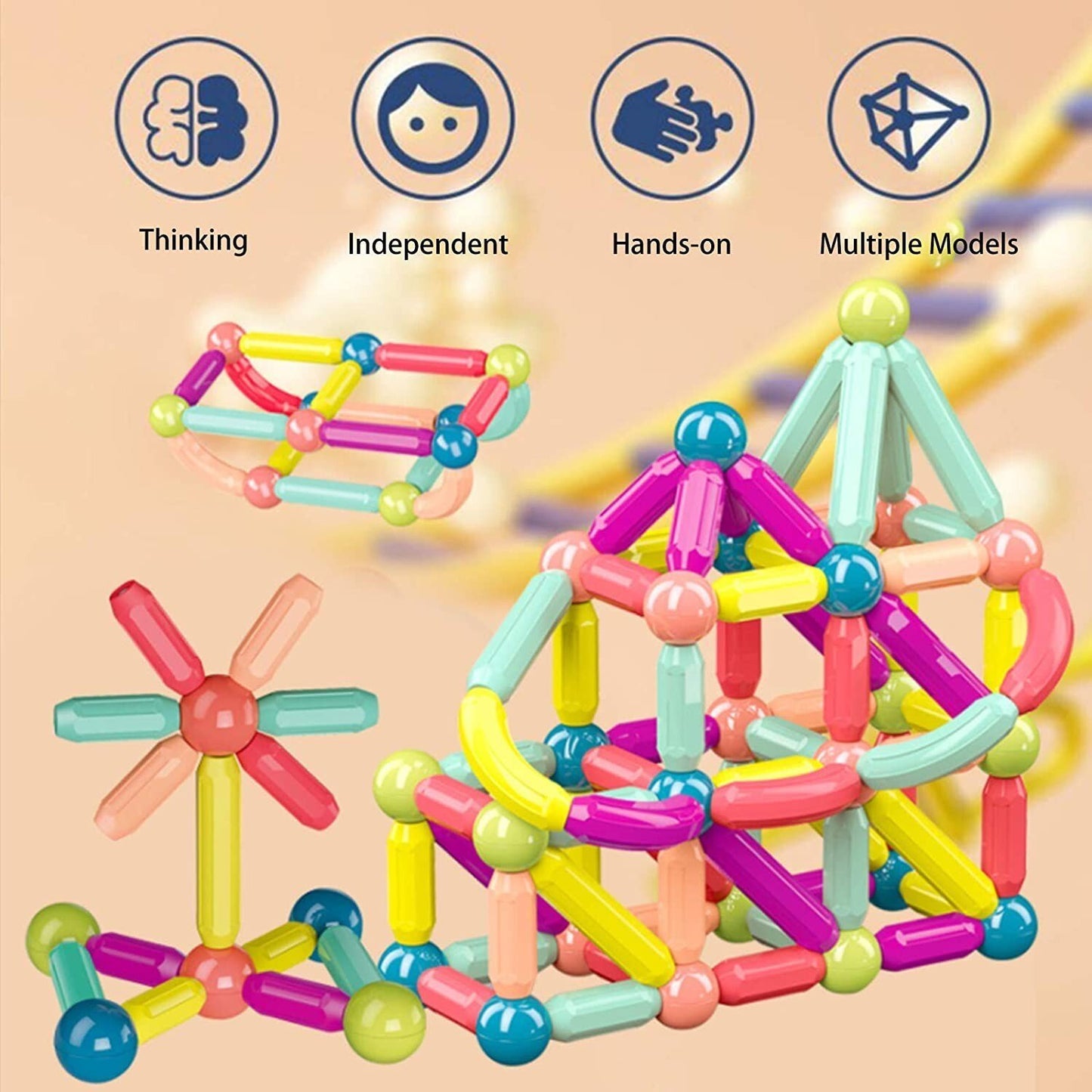 ð¥Magnetic Balls and Rods Set Educational Magnet Building Blocks
