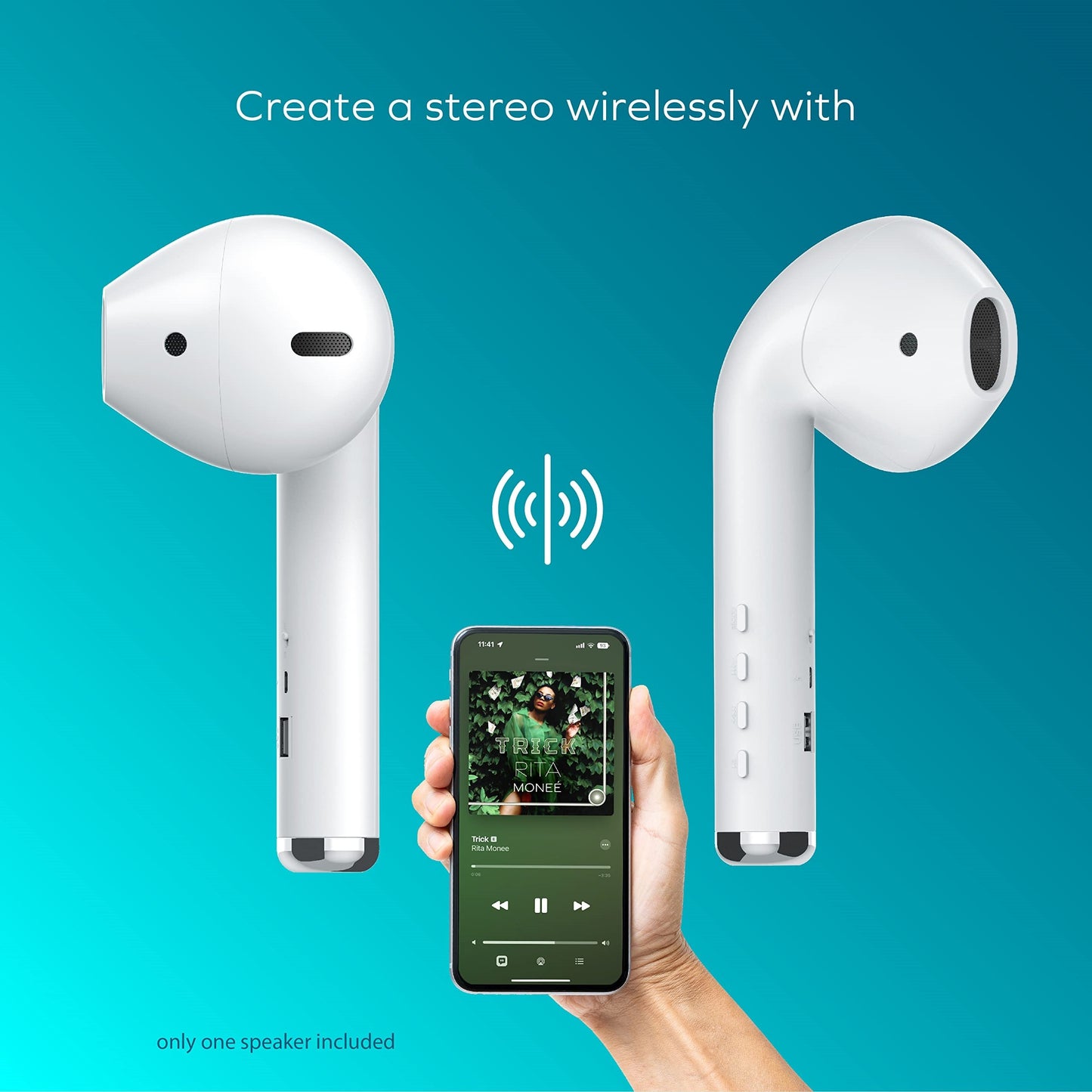 Portable Earbud-Shaped Bluetooth Speaker