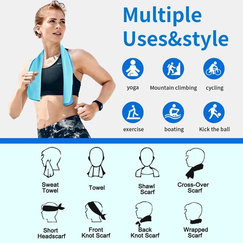 💞🔥Portable Cooling Towel, 1 Count Soft & Breathable Ice Towel for Yoga, Sport, Running, Workout, Camping& More Activities