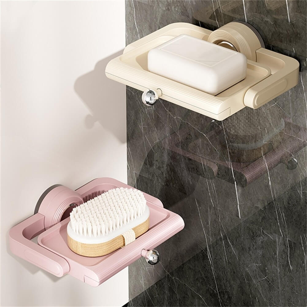 🔥2025 New Arrival👍🏻Rotatable Suction Cup Soap Dish Holder