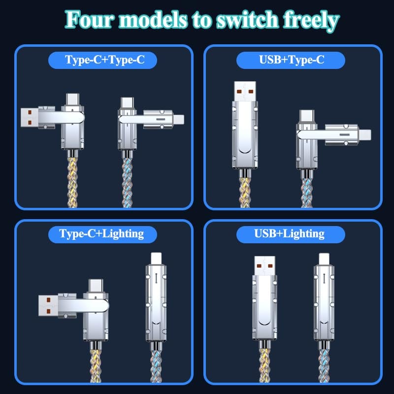 Hot Sale 49% OFF⚡4-in-1 Fast Charging Cable with RGB Glow