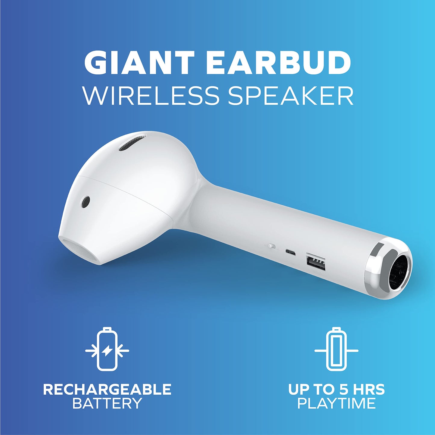Portable Earbud-Shaped Bluetooth Speaker