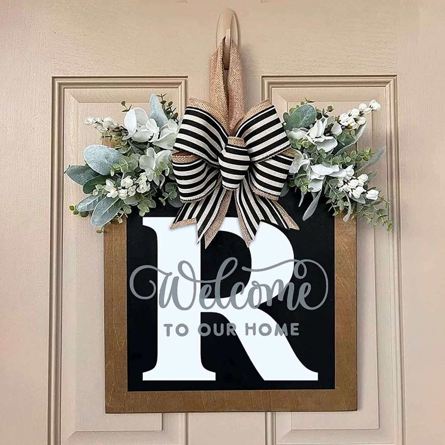 Letter & Leaf Design Door Hanger