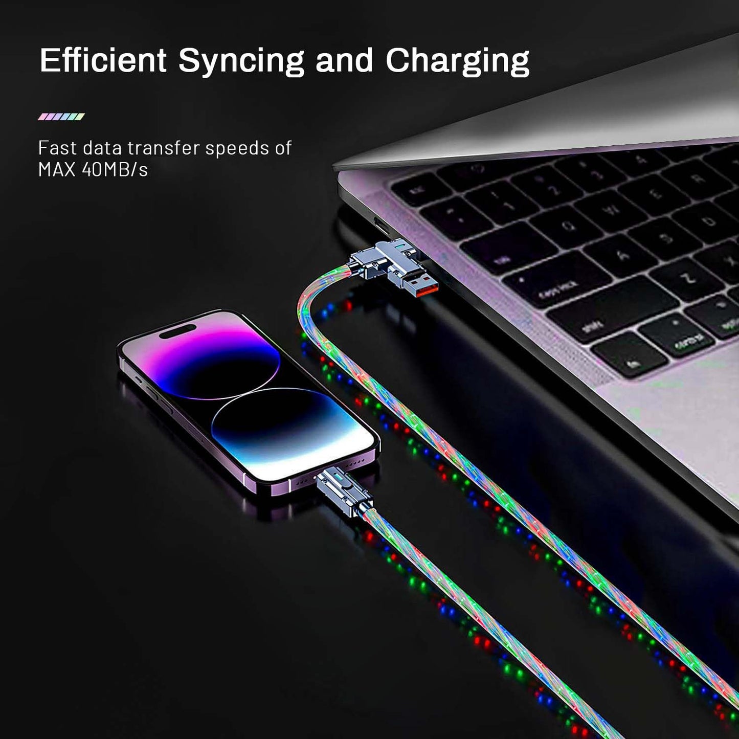 Hot Sale 49% OFF⚡4-in-1 Fast Charging Cable with RGB Glow