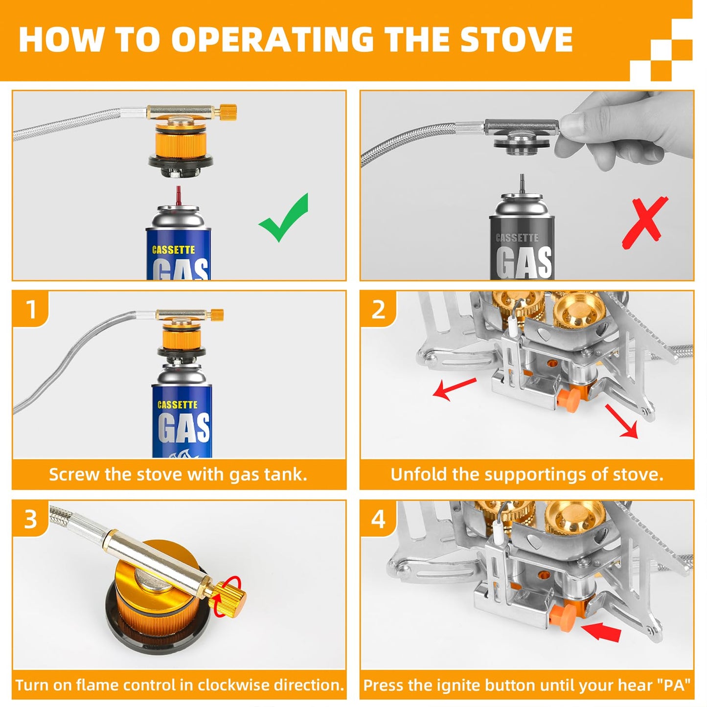 🔥49% OFF🌟9900W/7200W Windproof Camping Stove, Camping Gas Stove with Piezo Ignition