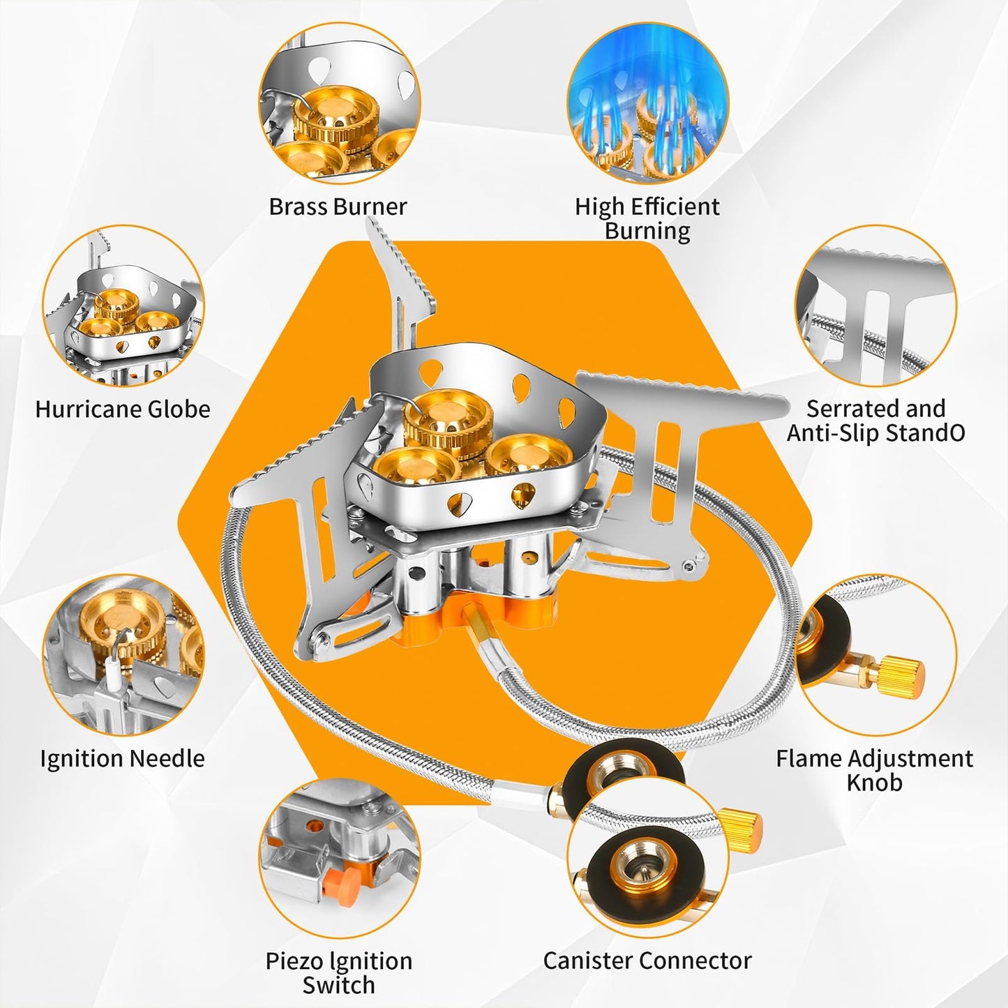 🔥49% OFF🌟9900W/7200W Windproof Camping Stove, Camping Gas Stove with Piezo Ignition
