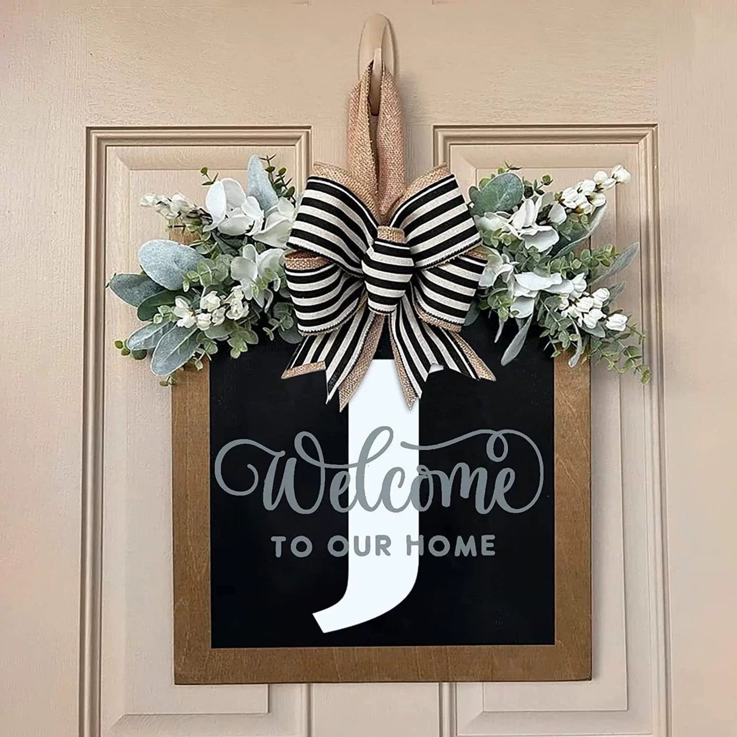 Letter & Leaf Design Door Hanger