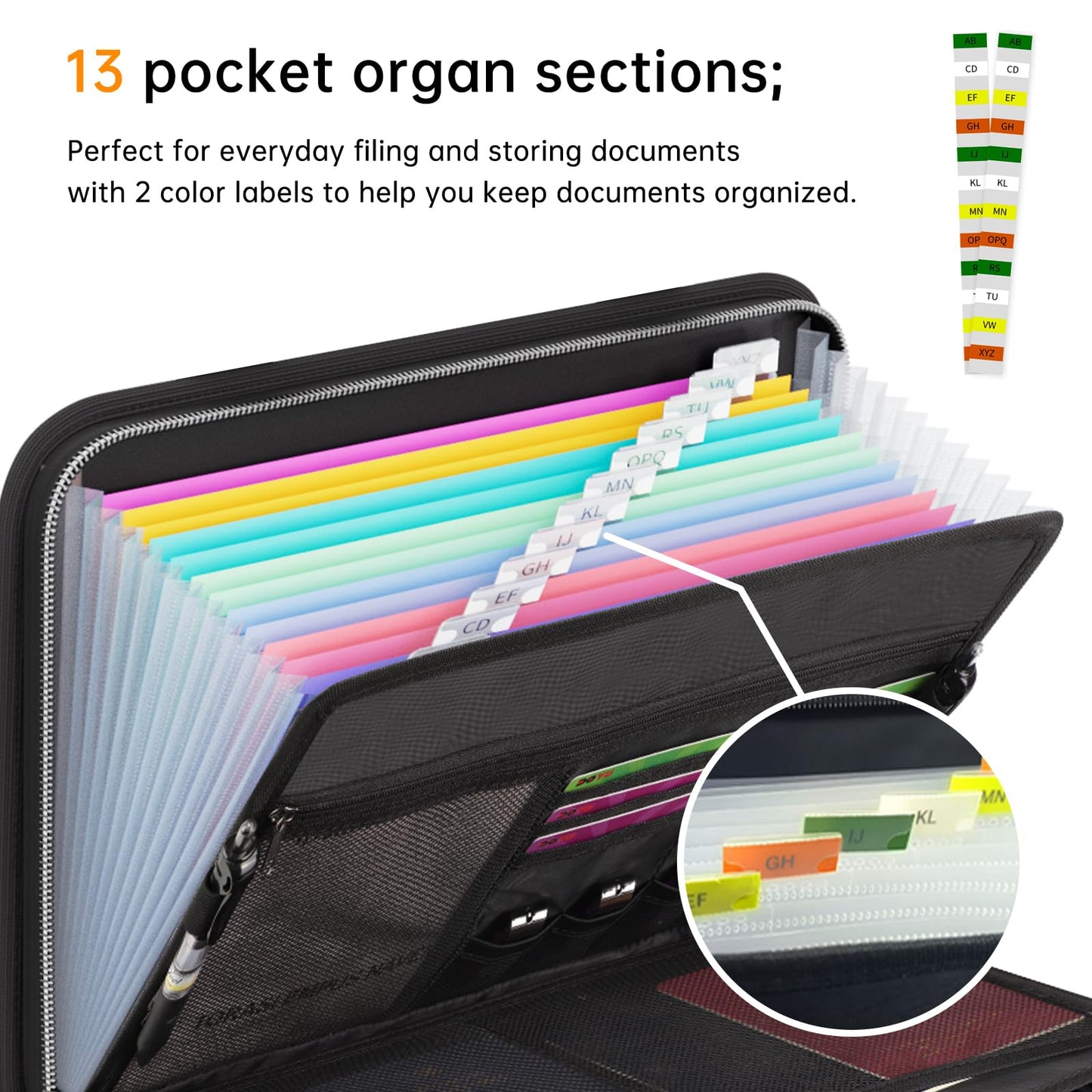 Fireproof Accordion File Organizer with Handle