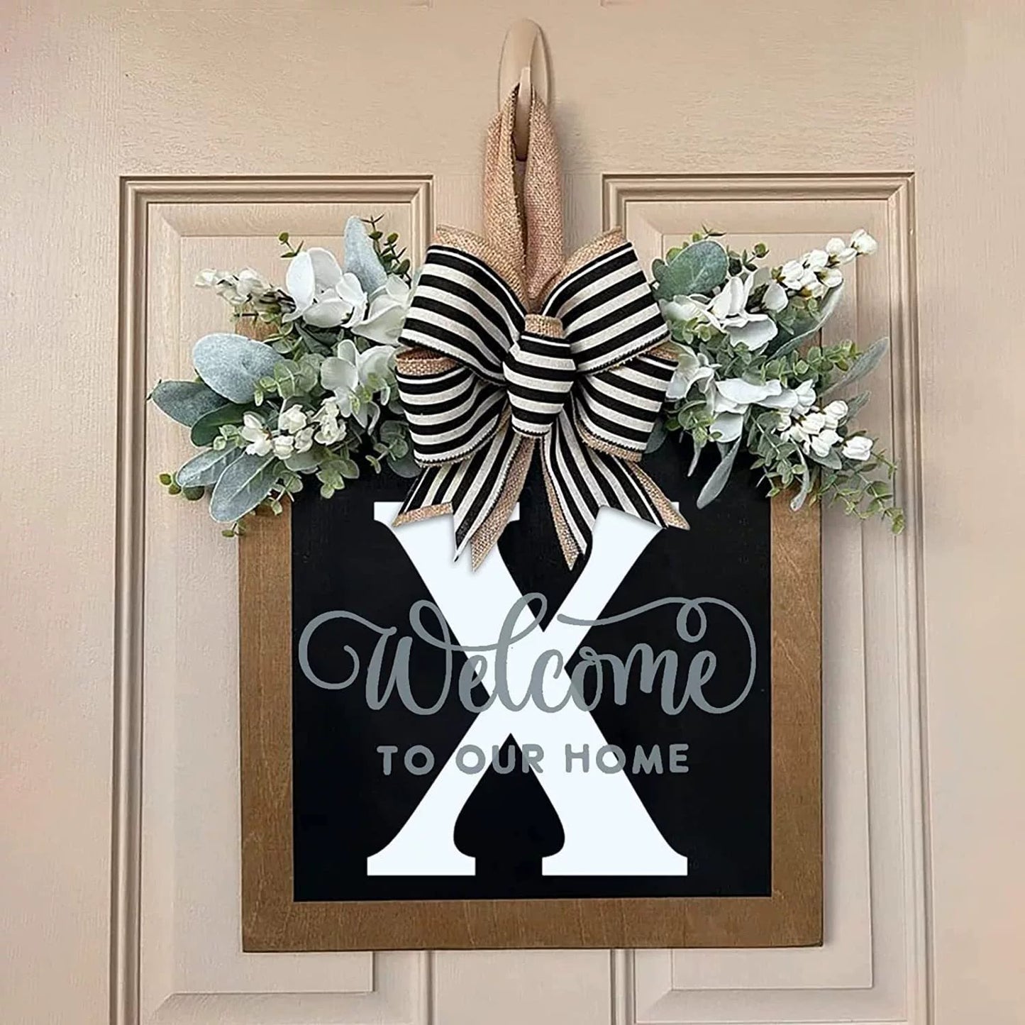Letter & Leaf Design Door Hanger