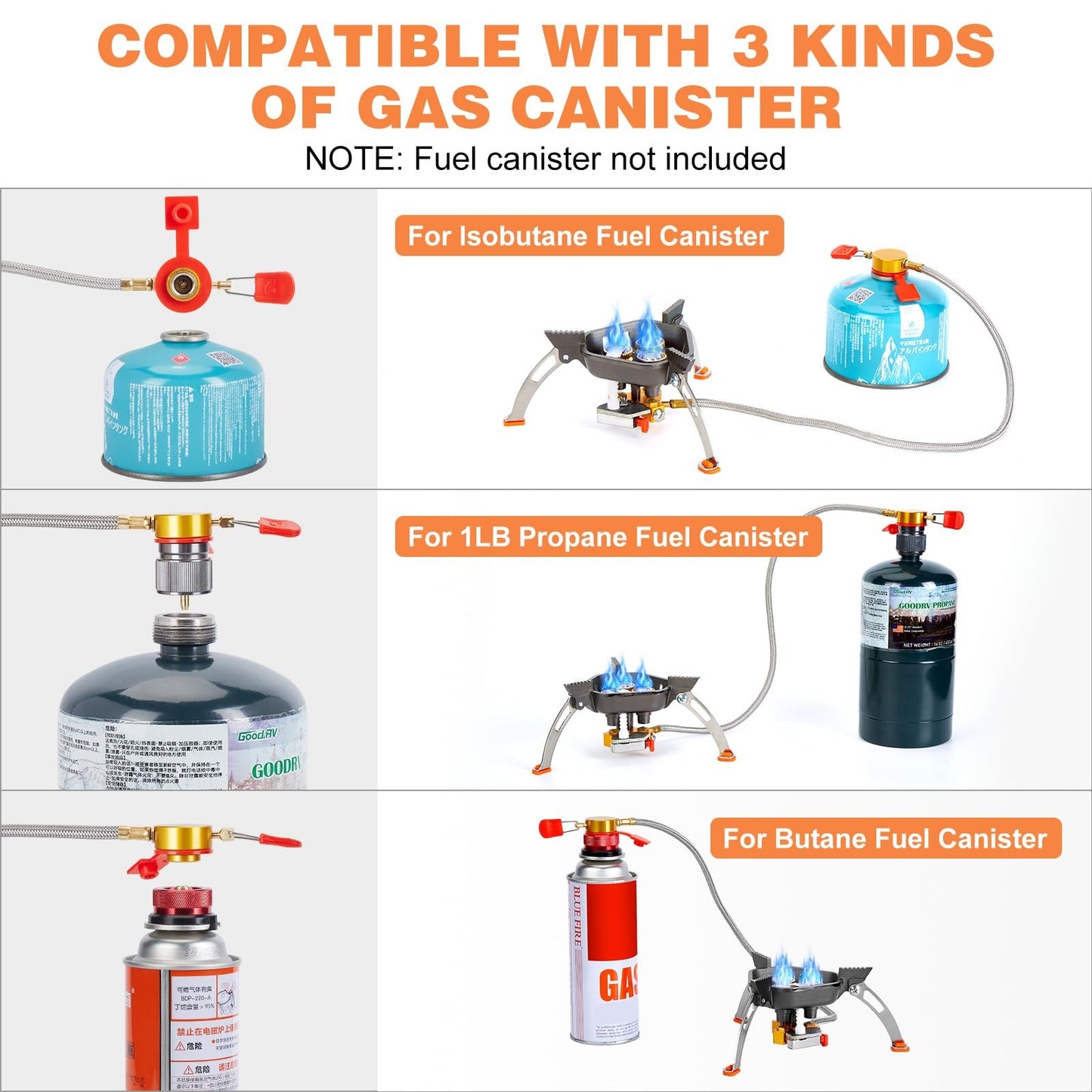 🔥49% OFF🌟9900W/7200W Windproof Camping Stove, Camping Gas Stove with Piezo Ignition