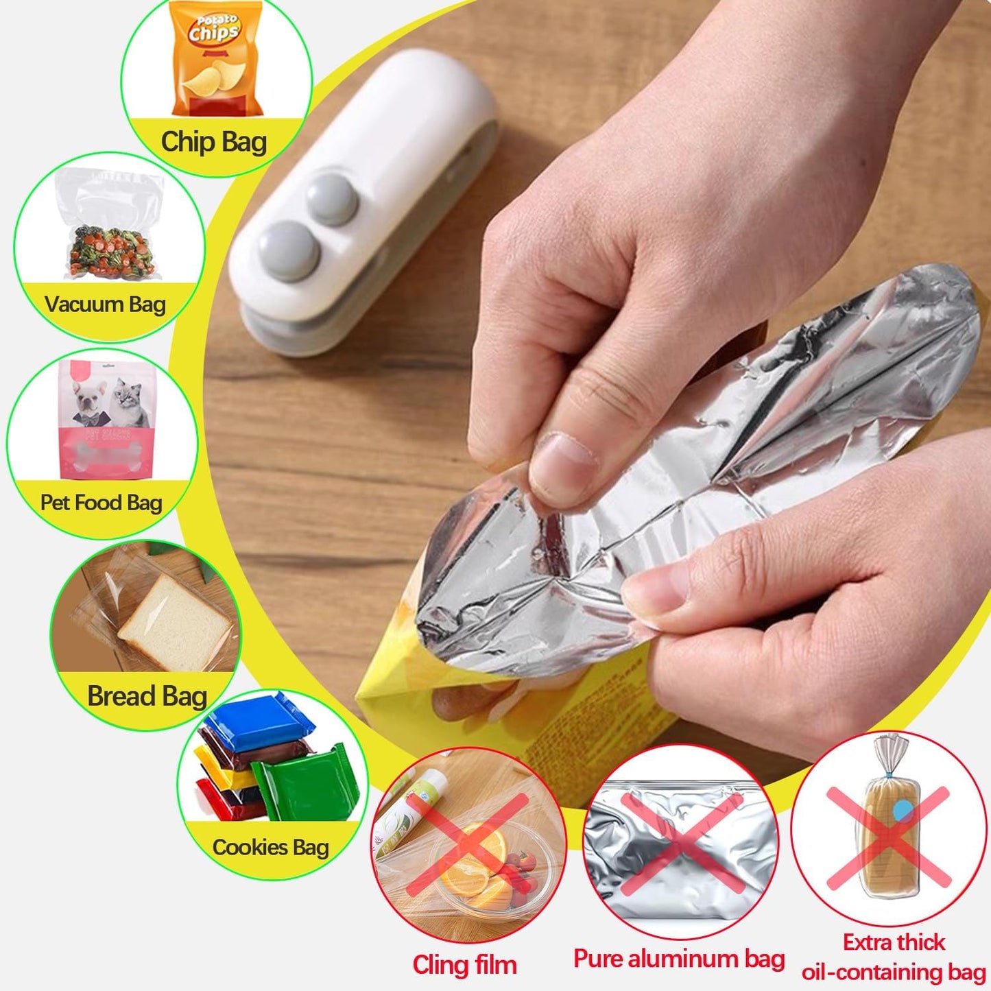 Mini Sealer Small Household Hand Pressure Sealer Portable Snack Plastic Bag Heat Sealing Machine