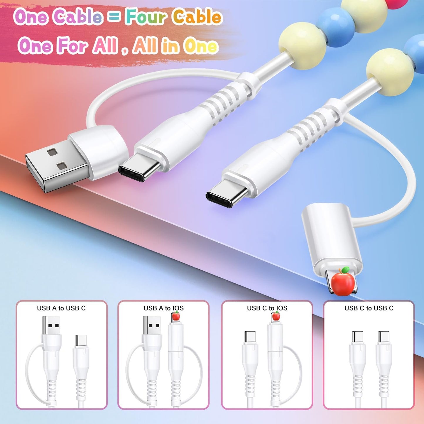 🎁BUY 1 GET 1 FREE🔥4-in-1 Beaded Charging Cord&fast charging cable 66W