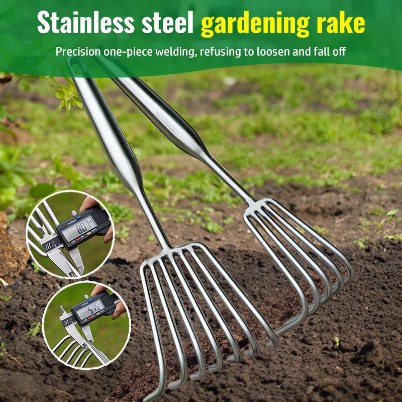 Multifunctional Stainless Steel Garden Planting Rake