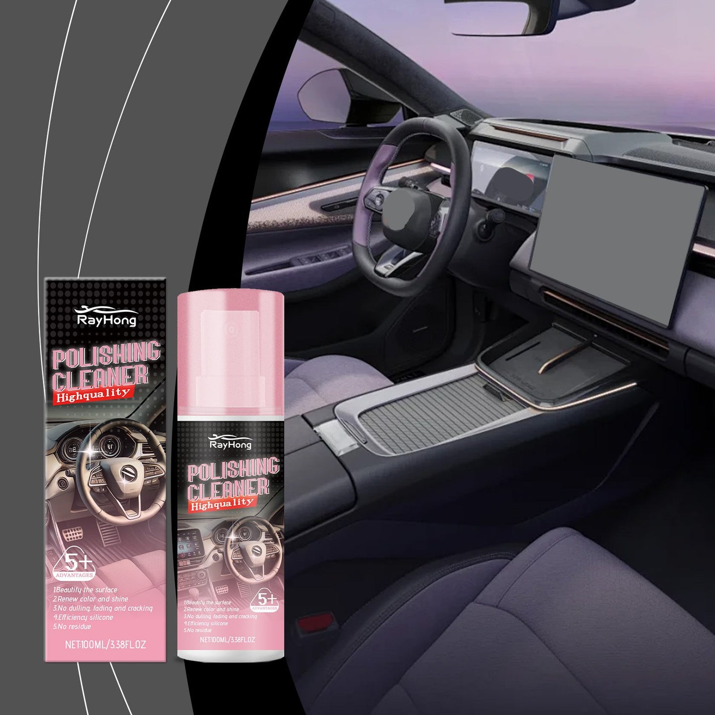 🧼 Interior Car Polish Cleaner Spray – 3.4 fl oz