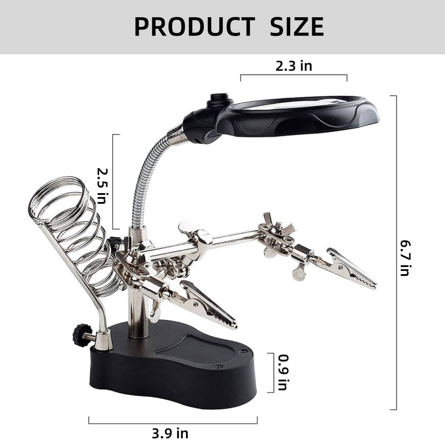 🔍 Adjustable LED Magnifying Glass Soldering Station – Hands-Free Precision Made Easy! 💡