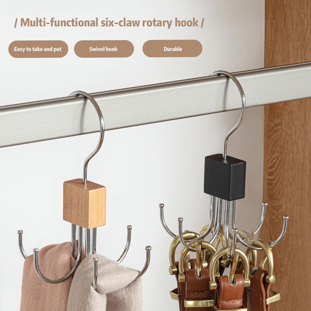 🏆Flash Sale⚡ 50K+ SOLD! Almo360° Rotating 6-Claw Multi-Function Hook – Space-Saving Hanger for Clothes, Hats, Scarves, Belts & More