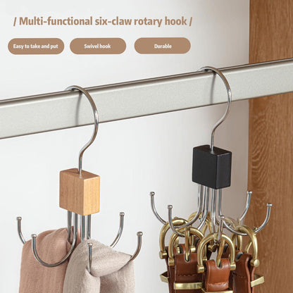 🏆Flash Sale⚡ 50K+ SOLD! Almo360° Rotating 6-Claw Multi-Function Hook – Space-Saving Hanger for Clothes, Hats, Scarves, Belts & More