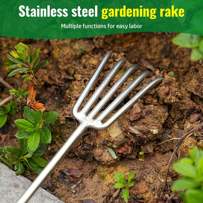 Multifunctional Stainless Steel Garden Planting Rake