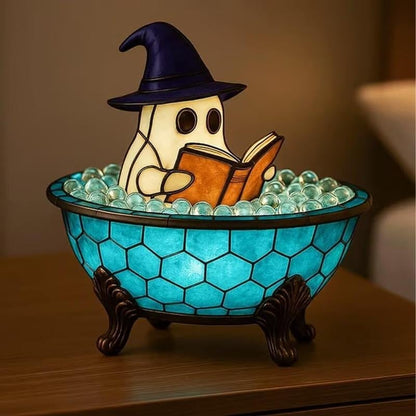 3D Physical Ghost Bubble Bath Lamp, Halloween Ghost Night Light, Cute LED Lamp for Bathroom Decor