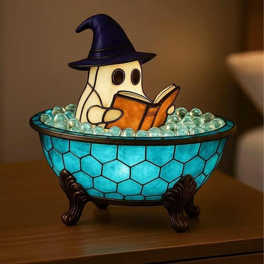 3D Physical Ghost Bubble Bath Lamp, Halloween Ghost Night Light, Cute LED Lamp for Bathroom Decor