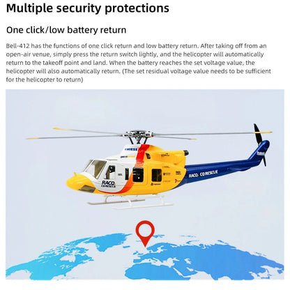 FLYWING BELL-412 V4 470-Class RC Military Helicopter – 2.4G 6CH