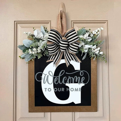 Letter & Leaf Design Door Hanger