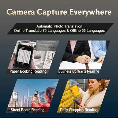 AI Language Translator Device T21 | 160 Languages, Real-Time Voice & Photo Translation | Offline Mode & Touchscreen
