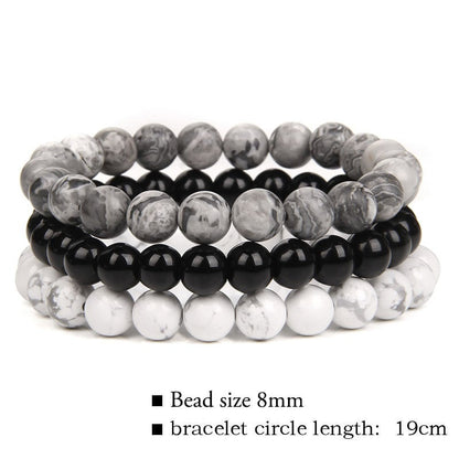 🎁Triple Crystal Bracelet Set – 8mm Tiger’s Eye, Obsidian, Amethyst, Apatite, Rose Quartz & Hematite