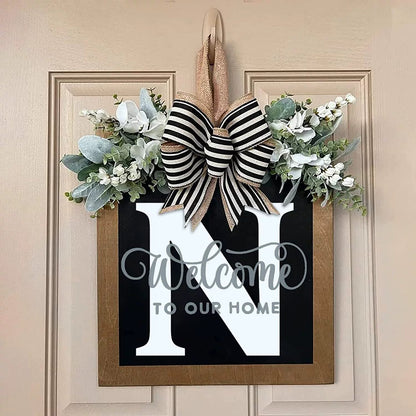 Letter & Leaf Design Door Hanger