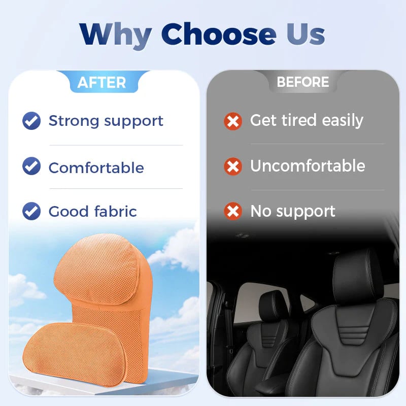 Comfortable Car Headrest & Lumbar Pillow