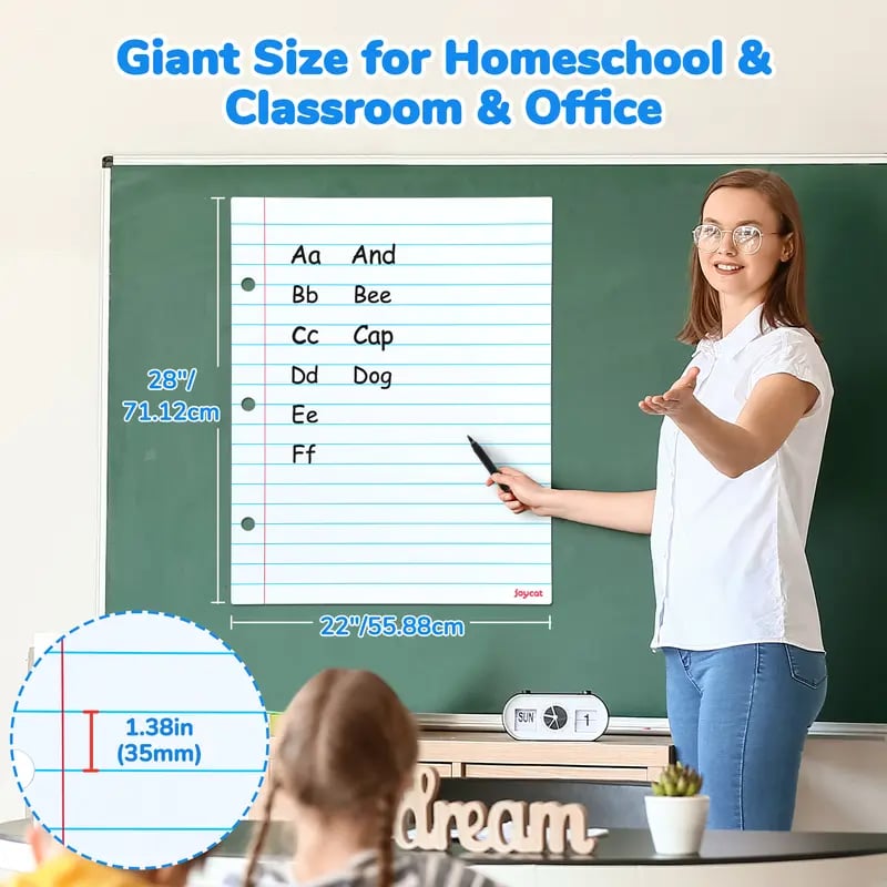 🔥Giant Magnetic Dry Erase Notebook Paper – Reusable Writing Board for Kids & Classrooms